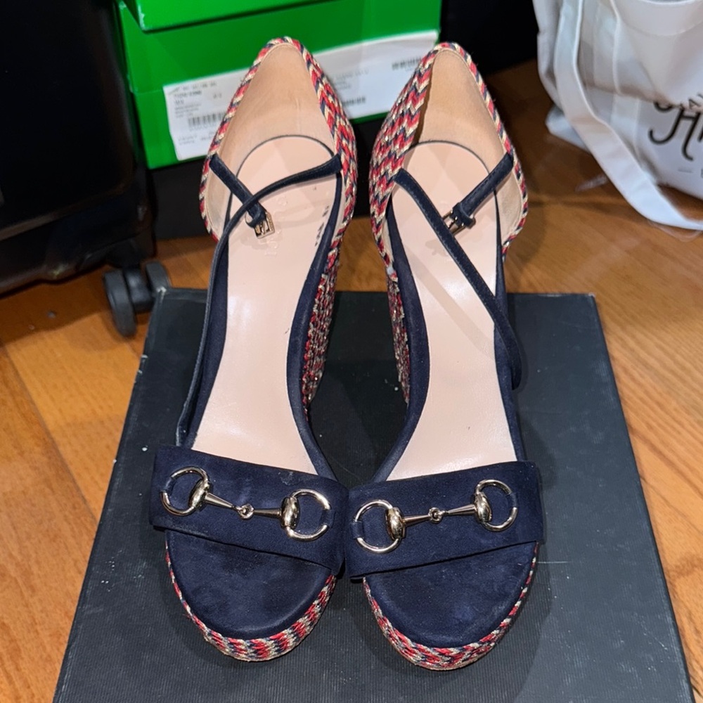 Gucci suede Horsebit Espadrille wedges